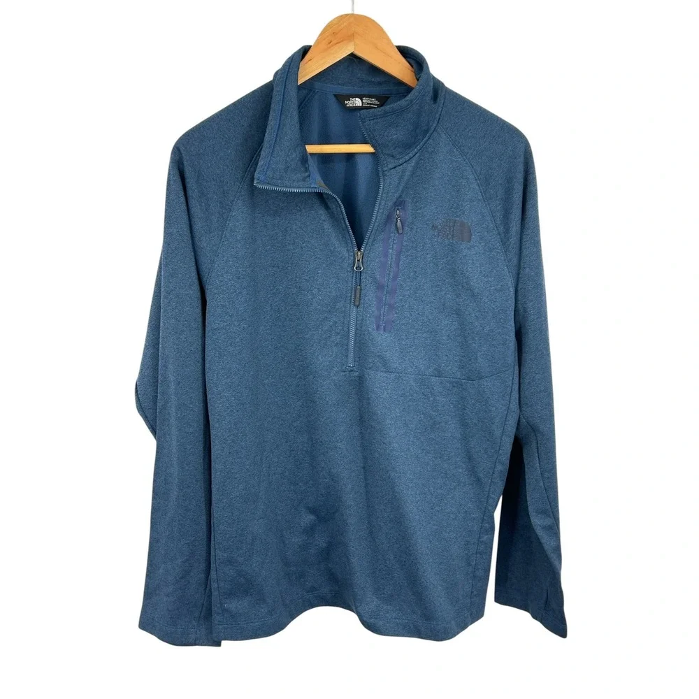The North Face Mens Quarter Zip Pullover Jacket Blue‎ Large